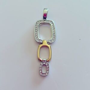 Vintage Goldtone & Silvertone Articulated Rhinestone Pendant